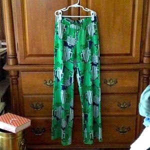 Melly M green & blue palazzo pants (XS)